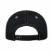 USA-made 6H Black-White Chino baseball cap, back view, manufactured in Newark NJ