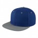 USA-made 6H Royal Blue-Light Gray Chino baseball cap, 3q view, manufactured in Newark NJ