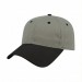 USA-made 6L Light Gray-Black Chino baseball cap, 3q view, manufactured in Newark NJ
