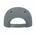USA-made 6L Light Gray-Black Chino baseball cap, back view, manufactured in Newark NJ