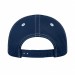 USA-made 6L Navy-White Chino baseball cap, back view, manufactured in Newark NJ