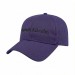 USA-made 6L Purple Chino baseball cap, decorated view, manufactured in Newark NJ