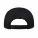 USA-made 6L Light Gray-Black Chino baseball cap, back view, manufactured in Newark NJ