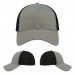 USA-made 6L Light Gray-Black Chino baseball cap, virtual view, manufactured in Newark NJ