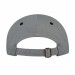 USA-made 6L Light Gray-Black Chino baseball cap, back view, manufactured in Newark NJ