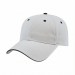 USA-made 6L White-Black Chino baseball cap, 3q view, manufactured in Newark NJ