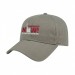 USA-made 6L Light Gray Chino baseball cap, decorated view, manufactured in Newark NJ