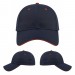USA-made 6L Navy-Orange Chino baseball cap, virtual view, manufactured in Newark NJ
