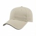 USA-made 6L Putty-Black Chino baseball cap, 3q view, manufactured in Newark NJ