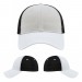 USA-made 6L White-Black Chino baseball cap, virtual view, manufactured in Newark NJ