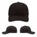 USA-made 6S Black Chino baseball cap, virtual view, manufactured in Newark NJ