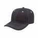 USA-made 6S Dark Gray-White Chino baseball cap, 3q view, manufactured in Newark NJ