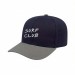 USA-made 6S Navy-Light Gray Chino baseball cap, decorated view, manufactured in Newark NJ
