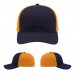 USA-made 6S Navy-Athletic Gold Chino baseball cap, virtual view, manufactured in Newark NJ