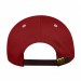 USA-made 6S Red-White Chino baseball cap, back view, manufactured in Newark NJ