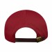 USA-made 6S Red Chino baseball cap, back view, manufactured in Newark NJ