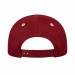 USA-made 6S Red-White Chino baseball cap, back view, manufactured in Newark NJ
