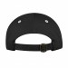 USA-made 6S Black-White Chino baseball cap, back view, manufactured in Newark NJ
