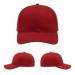 USA-made 6S Red Chino baseball cap, virtual view, manufactured in Newark NJ