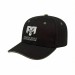 USA-made 6S Black-Khaki Chino baseball cap, decorated view, manufactured in Newark NJ