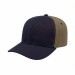 USA-made 6S Navy-Khaki Chino baseball cap, 3q view, manufactured in Newark NJ