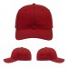 USA-made 6S Red-Black Chino baseball cap, virtual view, manufactured in Newark NJ