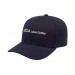 USA-made 6S Navy Chino baseball cap, decorated view, manufactured in Newark NJ