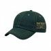 USA-made 6U Hunter Green-Khaki Chino baseball cap, decorated view, manufactured in Newark NJ