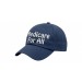 USA-made 6U Slate Chino baseball cap, decorated view, manufactured in Newark NJ