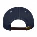 USA-made 6U Navy-White Chino baseball cap, back view, manufactured in Newark NJ
