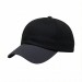 USA-made 6U Black-Dark Gray Chino baseball cap, 3q view, manufactured in Newark NJ