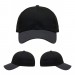 USA-made 6U Black-Dark Gray Chino baseball cap, virtual view, manufactured in Newark NJ