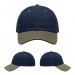 USA-made 6U Navy-Khaki Chino baseball cap, virtual view, manufactured in Newark NJ