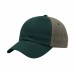 USA-made 6U Hunter Green-Khaki Chino baseball cap, 3q view, manufactured in Newark NJ