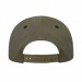 USA-made 6U Hunter Green-Khaki Chino baseball cap, back view, manufactured in Newark NJ