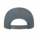 USA-made 6U Light Gray-Black Chino baseball cap, back view, manufactured in Newark NJ