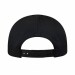 USA-made 6U Black Chino baseball cap, back view, manufactured in Newark NJ