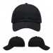 USA-made 6U Black Chino baseball cap, virtual view, manufactured in Newark NJ