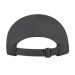 USA-made 6U Dark Gray-Black Chino baseball cap, back view, manufactured in Newark NJ