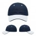 USA-made 6U Navy-White Chino baseball cap, virtual view, manufactured in Newark NJ