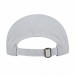 USA-made 6U White-Red Chino baseball cap, back view, manufactured in Newark NJ