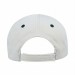 USA-made 6U White-Hunter Green Chino baseball cap, back view, manufactured in Newark NJ