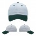USA-made 6U White-Hunter Green Chino baseball cap, virtual view, manufactured in Newark NJ
