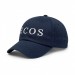 USA-made 6U Navy Chino baseball cap, decorated view, manufactured in Newark NJ