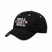 USA-made 6U Black-Pink Chino baseball cap, decorated view, manufactured in Newark NJ