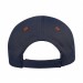 USA-made 6U Navy-Orange Chino baseball cap, back view, manufactured in Newark NJ