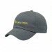 USA-made 6U Light Gray Chino baseball cap, decorated view, manufactured in Newark NJ