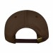 USA-made 6L Brown Brushed Denim baseball cap, back view, manufactured in Newark NJ