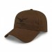 USA-made 6L Brown Brushed Denim baseball cap, decorated view, manufactured in Newark NJ