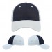 USA-made 6L Navy-White Brushed Denim baseball cap, virtual view, manufactured in Newark NJ